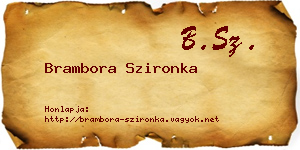 Brambora Szironka névjegykártya